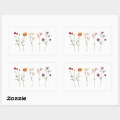 Minimale Wildflower Lesbische Pride Floral bruilof Rechthoekige Sticker (Vel)