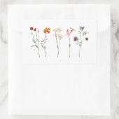 Minimale Wildflower Lesbische Pride Floral bruilof Rechthoekige Sticker (Tas)
