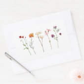 Minimale Wildflower Lesbische Pride Floral bruilof Rechthoekige Sticker (Envelop)