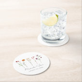 Minimale Wildflower Lesbische Pride Floral bruilof Ronde Kartonnen Onderzetter (Insitu)