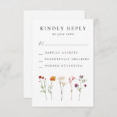 Minimale Wildflower Lesbische Pride Floral bruilof RSVP Kaartje (Voorkant / Achterkant)