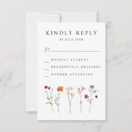 Minimale Wildflower Lesbische Pride Floral bruilof RSVP Kaartje