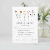 Minimale Wildflower Lesbische Pride Floral bruilof RSVP Kaartje (Staand voorkant)