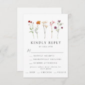 Minimale Wildflower Lesbische Pride Floral bruilof RSVP Kaartje (Voorkant / Achterkant)