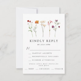 Minimale Wildflower Lesbische Pride Floral bruilof RSVP Kaartje