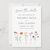 Minimale Wildflower Lesbische Pride Floral bruilof Save The Date (Voorkant)