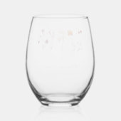 Minimale Wildflower Lesbische Pride Floral bruilof Wijnglas Zonder Voet (Achterkant)