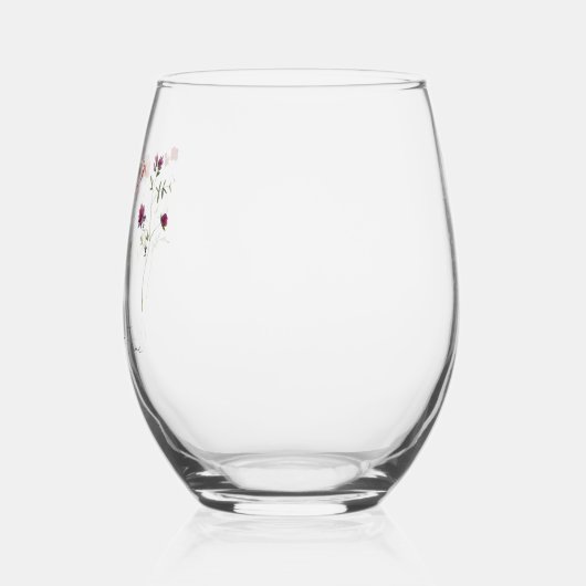 Minimale Wildflower Lesbische Pride Floral bruilof Wijnglas Zonder Voet (Links)