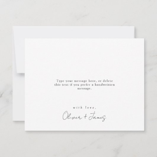 Minimale Wildflower LGBTQ Gay Pride Bloemenbruilof Bedankkaart (Achterkant)