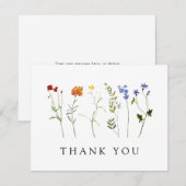Minimale Wildflower LGBTQ Gay Pride Bloemenbruilof Bedankkaart (Voorkant / Achterkant)