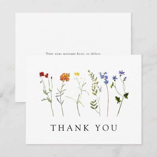 Minimale Wildflower LGBTQ Gay Pride Bloemenbruilof Bedankkaart (Voorkant / Achterkant)