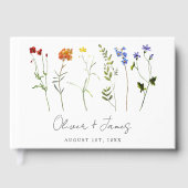 Minimale Wildflower LGBTQ Gay Pride Bloemenbruilof Gastenboek (Voorkant)