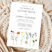 Minimale Wildflower LGBTQ Gay Pride Bloemenbruilof Kaart