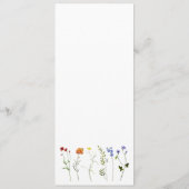 Minimale Wildflower LGBTQ Gay Pride Bloemenbruilof Menu (Achterkant)