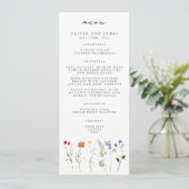 Minimale Wildflower LGBTQ Gay Pride Bloemenbruilof Menu (Staand voorkant)