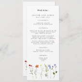 Minimale Wildflower LGBTQ Gay Pride Bloemenbruilof Menu (Voorkant / Achterkant)