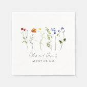 Minimale Wildflower LGBTQ Gay Pride Bloemenbruilof Servet (Voorkant)