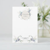 Minimale Wildflower trouwfoto Bedankkaart (Staand voorkant)