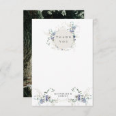 Minimale Wildflower trouwfoto Bedankkaart (Voorkant / Achterkant)