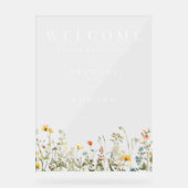 Minimale Wildflower Wedding Acryl Bord (Voorkant)