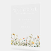 Minimale Wildflower Wedding Acryl Bord (Hoek)