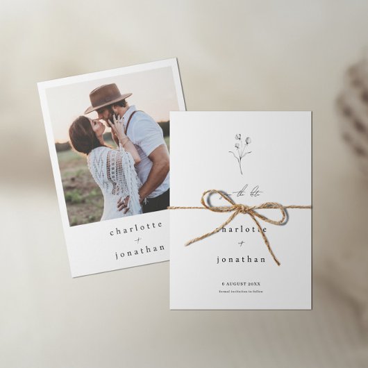 Minimale Wildflower Wedding Save The Date