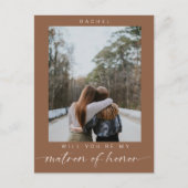 Minimale Will you be my Matron of Honor Photo Chic Briefkaart (Voorkant)