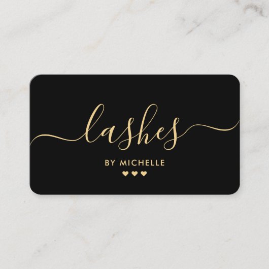 Minimale wimpers Make-up Lash Tech Script Loyalite Visitekaartje (Voorkant)