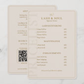 Minimale Wimpertechniek Zand Brows Artiest Prijzen Menu (Voorkant / Achterkant)