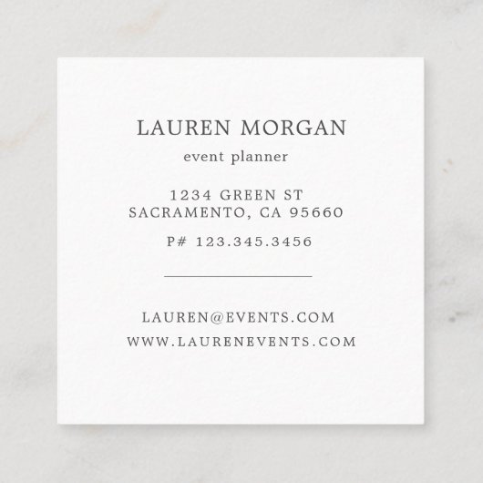 Minimale winkelspoeling | VISITEKAARTJE (Achterkant)