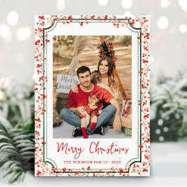 Minimale winterbessen Vrolijk Kerstfeest 1 Foto Feestdagenkaart