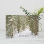 Minimale winterbospad, Nieuwjaar Feestdagenkaart (Staand voorkant)