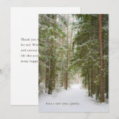 Minimale winterbospad, Nieuwjaar Feestdagenkaart (Voorkant / Achterkant)