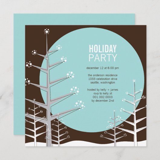 Minimale winterfeestdag in Wonderland Uitnodiging (Voorkant / Achterkant)