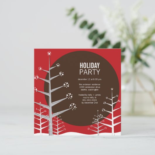 Minimale winterfeestdag in Wonderland Uitnodiging (Staand voorkant)