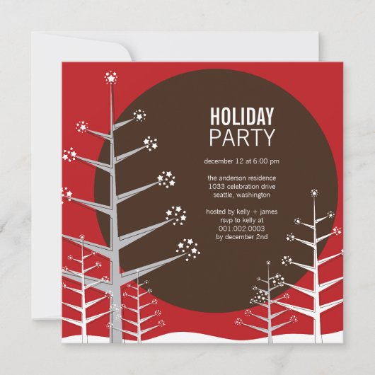 Minimale winterfeestdag in Wonderland Uitnodiging (Voorkant)