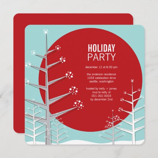 Minimale winterfeestdag in Wonderland Uitnodiging (Voorkant / Achterkant)