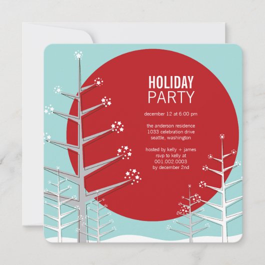 Minimale winterfeestdag in Wonderland Uitnodiging (Voorkant)