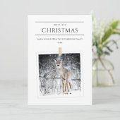 MINIMALE WINTERFOTO SNEEUWHERTEN MERRIEST CHRISTMA FEESTDAGENKAART (Staand voorkant)
