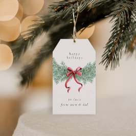 Minimale Winterkrans Kerstcadeautag Cadeaulabel