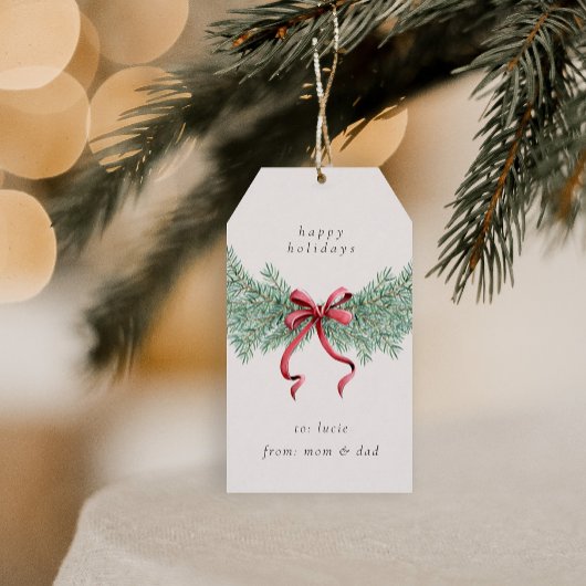 Minimale Winterkrans Kerstcadeautag Cadeaulabel