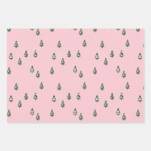 Minimale winterpine bosroze inpakpapier vel (Voorkant)