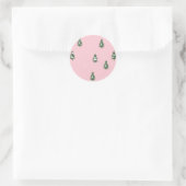 Minimale winterpine bosroze ronde sticker (Tas)