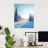 Minimale Winterposter – Neutrale Wanddecoratie Poster (Thuiskantoor)