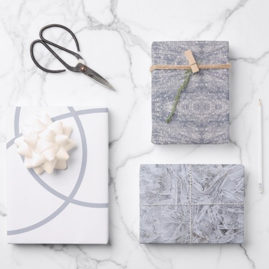 Minimale wintersneeuwvorst wit inpakpapier vel (Voorkant)