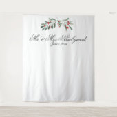 Minimale wintersportwedfoto wandkleed (Voorkant)