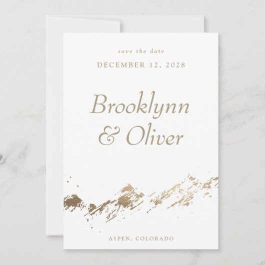 Minimale Wit abstracte bergen sparen de Datum Save The Date (Voorkant)