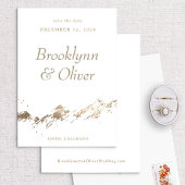 Minimale Wit abstracte bergen sparen de Datum Save The Date