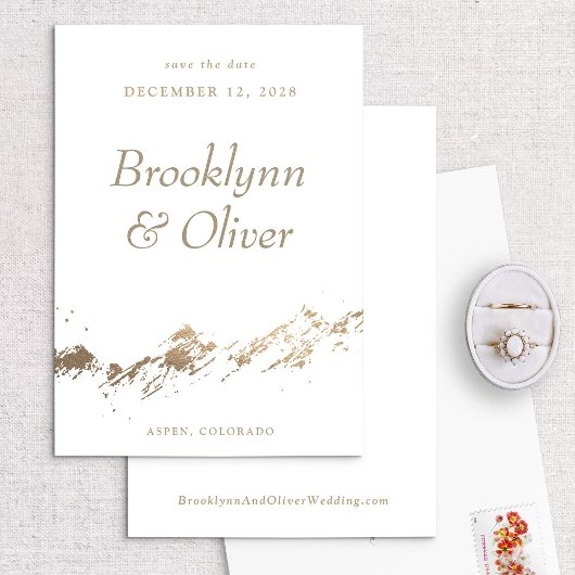 Minimale Wit abstracte bergen sparen de Datum Save The Date