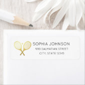 Minimale Wit-adreslabel Tennis Player Etiket (Insitu)